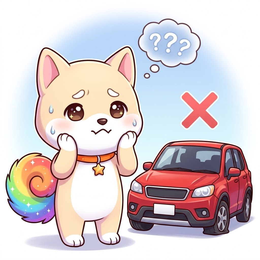うちの車もう動かない…と困った顔のにじまる